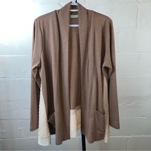 Logo Lounge Clip Dot Open Cardigan Size M Brown Beige #j33